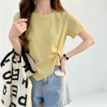 Cotton Twist Front T-Shirt for Casual Wear - Image 2