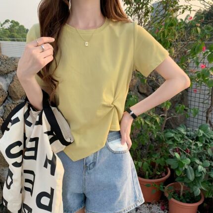 Cotton Twist Front T-Shirt for Casual Wear